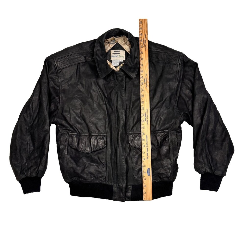 Vintage Leather Jacket Size Small - Boundary Waters Bomber Jacket - Picture 5 of 6
